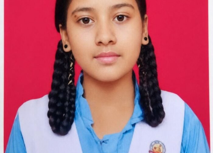 96.8% अंक के साथ तनिषा  प्रदेश मेरिट में 8वें स्थान पर,,,