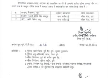 जनप्रतिनिधियों की शिकायत पर रानीतराई थाना के प्रधान आरक्षक  लाइन अटैच