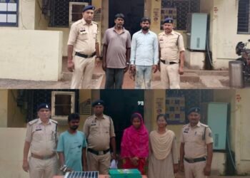 खेतों से चोरी करने वाला गिरोह पकड़ाया लोहा एंगल, सोलर पैनल और बिजली झटका मशीन बरामद, चार आरोपी गिरफ्तार