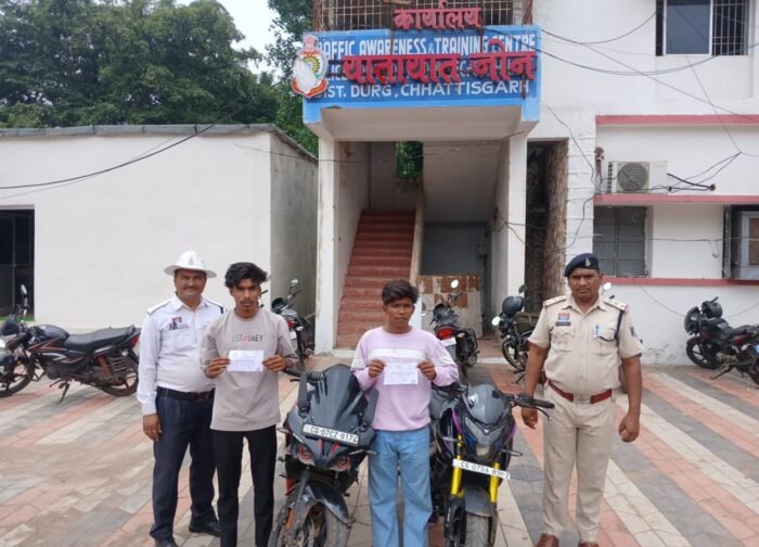 सेंट्रल एवेन्यू में स्टंटबाजी पड़ी भारी, 2 बाइक जब्त; ₹12 हजार का चालान