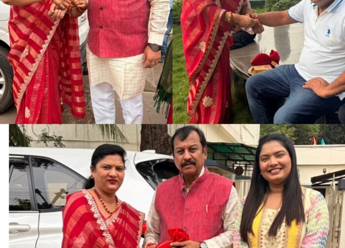 सांसद विजय बघेल एवं उपाध्यक्ष कमलेश वर्मा की कलाई पर राखी बांधकर जनपद अध्यक्ष कीर्ति नायक ने दी क्षेत्रवासियों को रक्षाबंधन की शुभकामनाएं