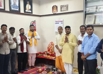 नगर पंचायत पाटन में विधि-विधान से हुई भगवान श्री गणेश की स्थापना