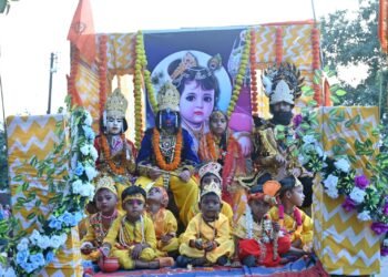 सरस्वती शिशु मंदिर तरीघाट में धूमधाम से मनाया गया श्रीकृष्ण जन्माष्टमी उत्सव