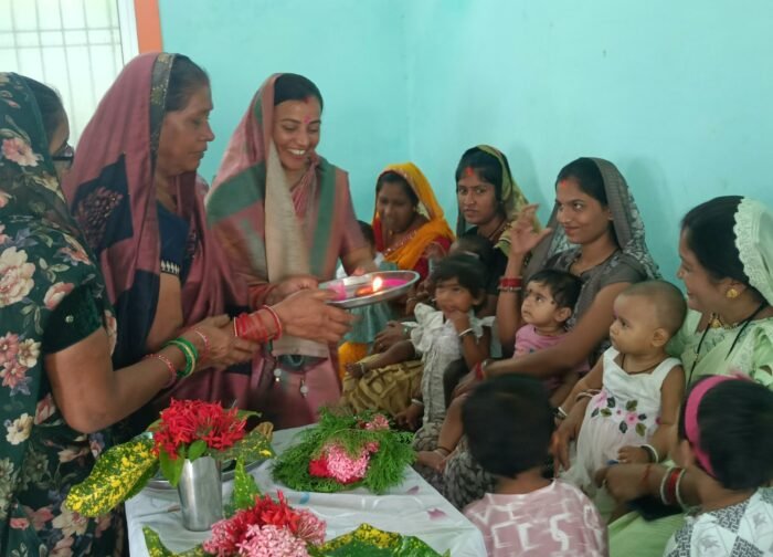 देवादा में आंगन मिलन सेवा संकल्प अभियान, अन्नप्राशन व गोदभराई से गूंजा आयोजन