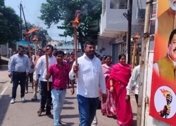 सेवा संकल्प के अंतर्गत पाटन नगर में निकाली सेवा ज्योति यात्रा