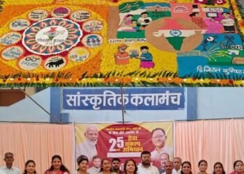 पाटन महाविद्यालय में “सेवा के रंग 2026” ब्लॉक स्तरीय रंगोली निर्माण का सफल आयोजन