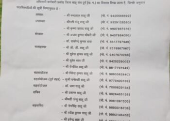 जिला साहू संघ दुर्ग के अधिकारी-कर्मचारी प्रकोष्ठ का विस्तार, विभिन्न पदों पर हुई नियुक्तियाँ