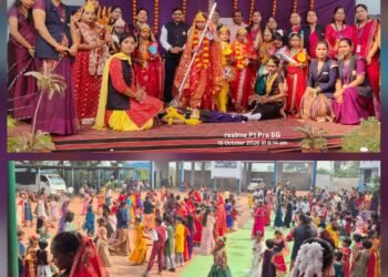 दीपशिखा विद्यालय में गरबा की धूम, मां दुर्गा के नौ रूपों में सजे विद्यार्थी; नारी शक्ति और अच्छाई की जीत का दिया संदेश